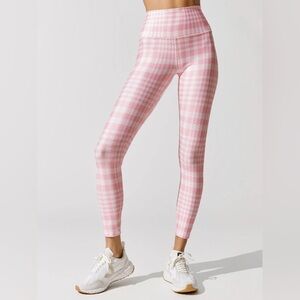 ONA Pink and White Houndstooth Leggings Preppy Feminine Girly Barbie Size small